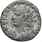 NERÓN (54-68). EGIPTO. Alejandría. Tetradracma. Fechada año RY 14 (67/68 d.C.). MBC+