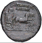 GERMÁNICO (padre de Calígula). Dupondio. Años 37-41 d.C. Muy escasa. MBC