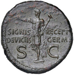 GERMÁNICO (padre de Calígula). Dupondio. Años 37-41 d.C. Muy escasa. MBC