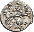 GENS QUINCTIA. T. Quinctius Flaminius. Denario. Roma (126 a.C.). EBC