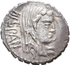 GENS POSTUMIA. A. Postumius Albinus. Denario serrato. Roma (81 a.C.). MBC+