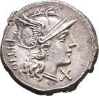 GENS SEMPRONIA. L. Sempronius Pitio. Denario. Roma (148 a.C.). EBC/EBC+