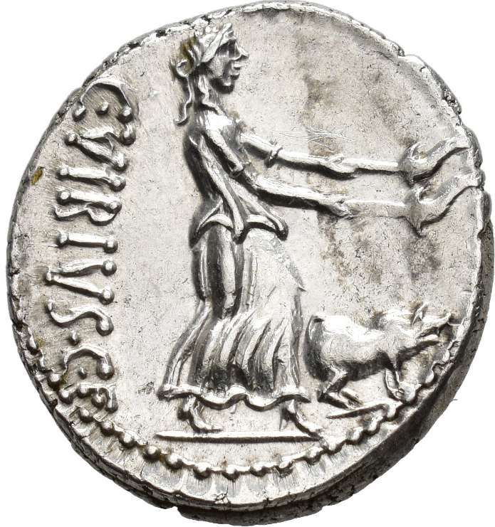 GENS VIBIA. C. Vibius Pansa. Denario. Roma (90 a.C.). EBC-