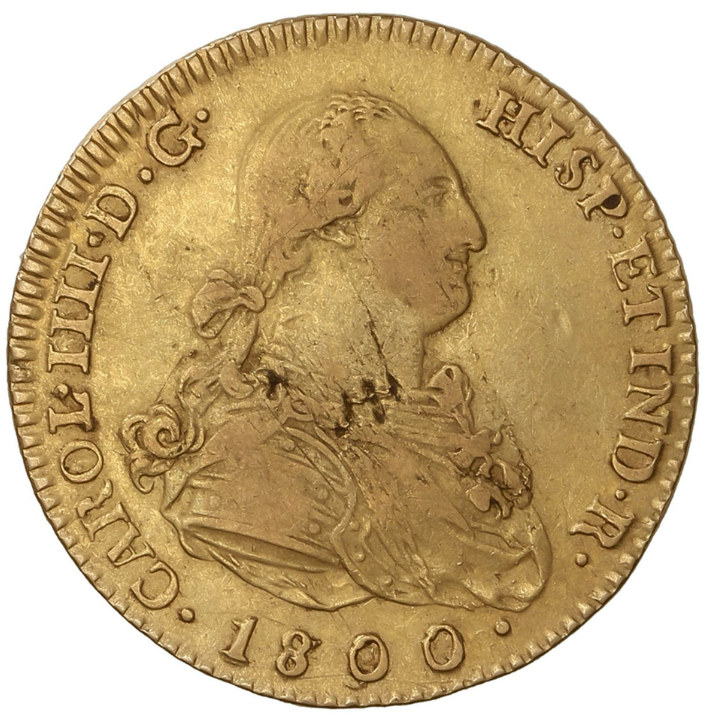CARLOS IV. 2 Escudos.  MADRID. F.A.  Sobrefecha 1800/790.