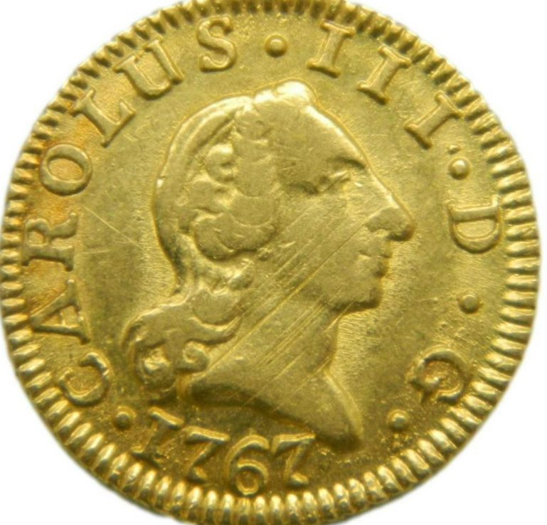 Carlos III. Medio Escudo. Tipo Cara de rata. 1767 Madrid PJ. MBC+