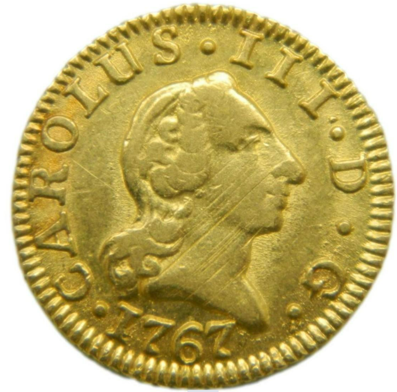 Carlos III. Medio Escudo. Tipo Cara de rata. 1767 Madrid PJ. MBC+
