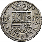 CARLOS III Archiduque. Barcelona. 2 reales. 1709. EBC-/MBC+. Buen ejemplar