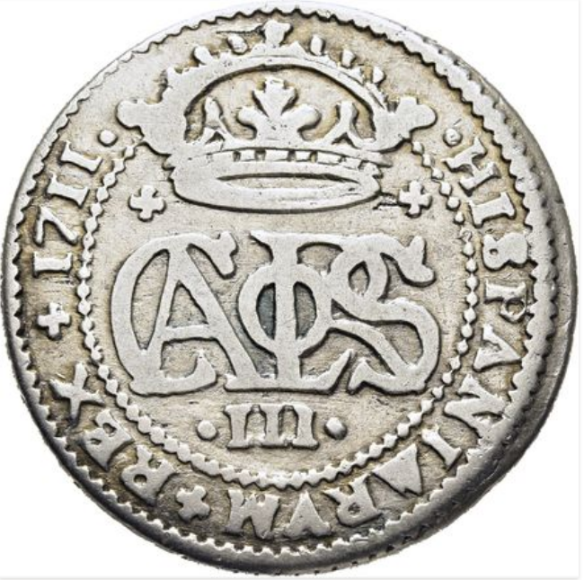 CARLOS III ARCHIDUQUE. Barcelona. 2 reales. 1711. MBC
