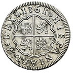 Carlos III (1759-1788). 2 reales. 1761. Sevilla. JV. MBC+