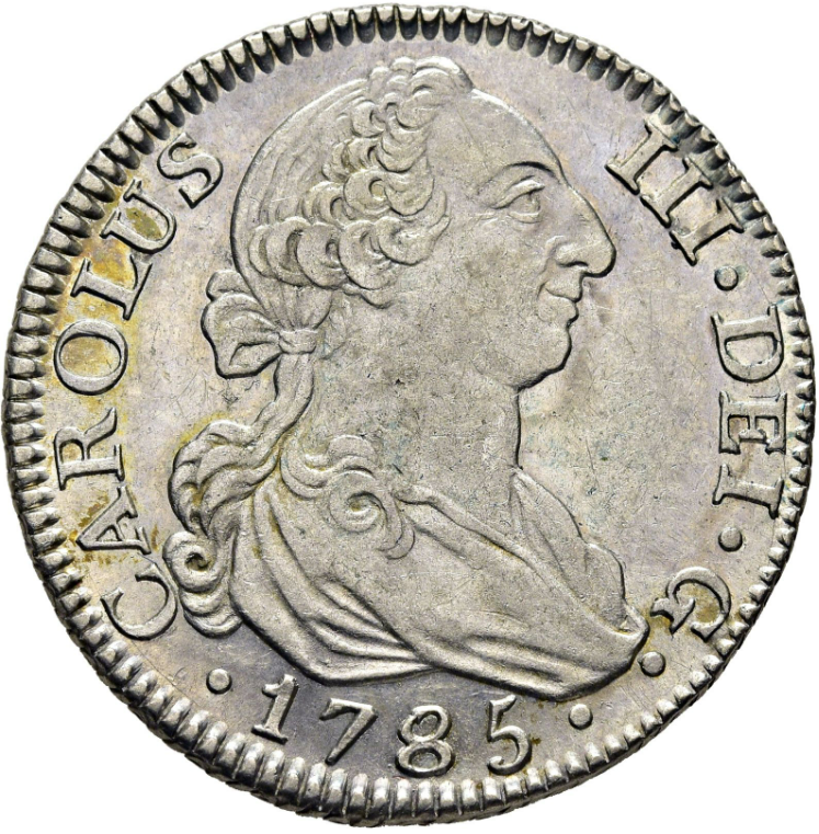 CARLOS III. Madrid. 2 reales. 1785. DV. EBC+/EBC. Brillo original. Muy rara.