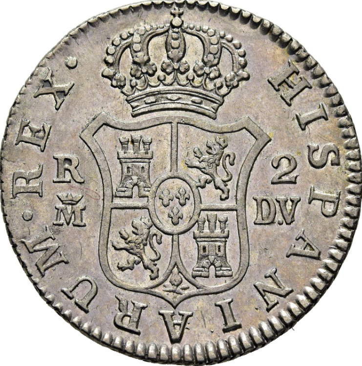 CARLOS III. Madrid. 2 reales. 1785. DV. EBC+/EBC. Brillo original. Muy rara.