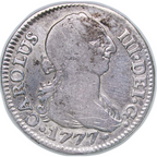CARLOS III. 1777 S CF, 2 Reales. MBC