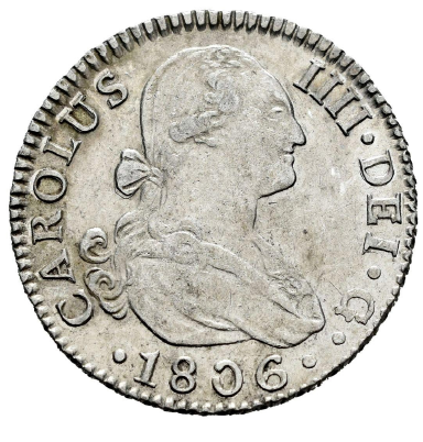 CARLOS IV. 2 Reales. 1806. Sevilla. MBC+/EBC-