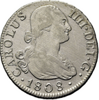 CARLOS IV. Madrid. 2 reales. 1808. IG. MBC+/EBC-