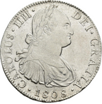 CARLOS IV. 8 reales. 1808. México. TH. MBC+/EBC-.