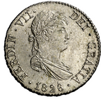 FERNANDO VII. 2 reales. 1826. Madrid. Muy bella, brillo original. S/C-