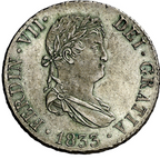 FERNANDO VII. 2 reales. 1833. Madrid. Sin Circular-