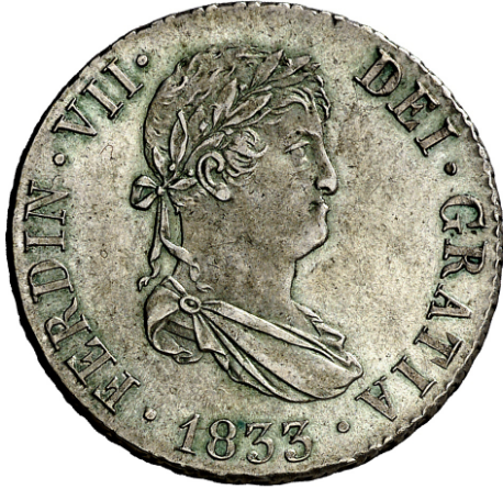 FERNANDO VII. 2 reales. 1833. Madrid. Sin Circular-