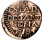 FERNANDO VII. 2 reales. 1813. Cartagena de Indias. Rara. MBC+