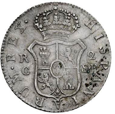 FERNANDO VII. 2 reales. 1812. Cataluña SF (acuñada en Mallorca). MBC+/MBC