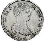FERNANDO VII (1808-1833). 4 reales. 1823. Valencia. Modulo de 2 reales. MBC+