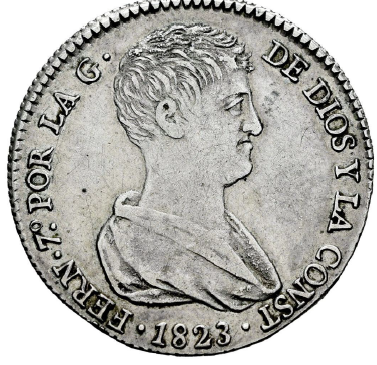FERNANDO VII (1808-1833). 4 reales. 1823. Valencia. Modulo de 2 reales. MBC+