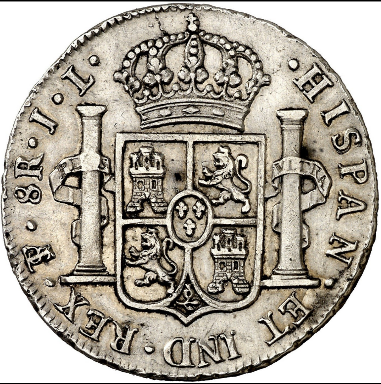 Fernando VII - 8 reales 1825. Potosí JL. Escasa