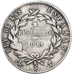 FERNANDO VII. 10 reales. 1821. Santander. LT. BC+/MBC. Muy escasa