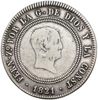 FERNANDO VII. 10 reales. 1821. Sevilla. RD. MBC-/MBC.