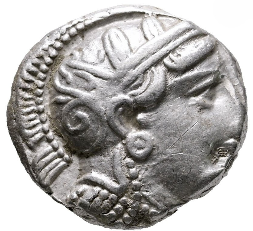 TETRADRACMA. Ática. Atenas circa 355-294 a.C. Tipo Ojo de Perfil.