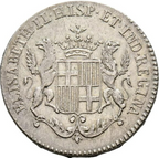 ISABEL II (1833-1868). Proclamación en Barcelona. 1833 . Módulo de 1 Real. MBC+.