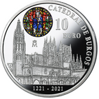FNMT. 2021. 10€ plata. 800 años Catedral de Burgos