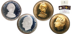 FNMT. SET OF 2 COMMEMORATIVE MEDALS OF THE BICENTENARY OF CHARLES III, MINTED BY THE FNMT. 1988