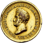 Fernando VII (1808-1833). 1820. Restablecimiento de la Constitución. Rara en este tamaño. MBC+