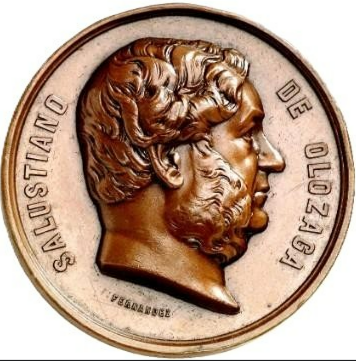 MEDALLA HOMENAJE AL POLÍTICO Y ESCRITOR ESPAÑOL, SALUSTIANO DE OLÓZAGA.