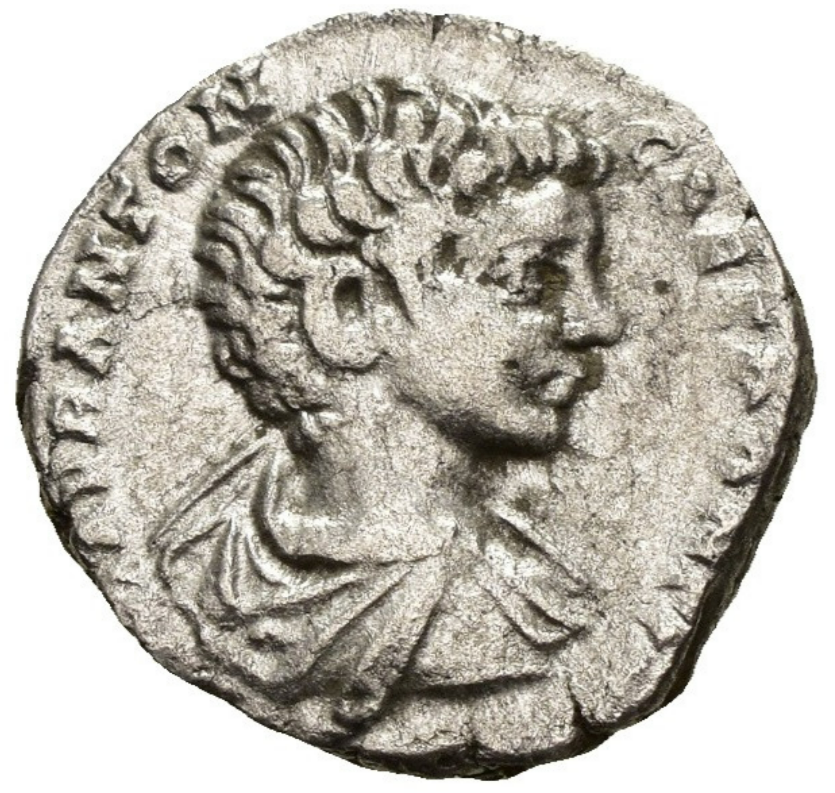 GETA (209-211). Denario. Laodicea ad Mare.