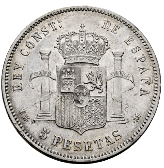 ALFONSO XII. 5 PESETAS. DEM. 1877 *18-78. MBC+