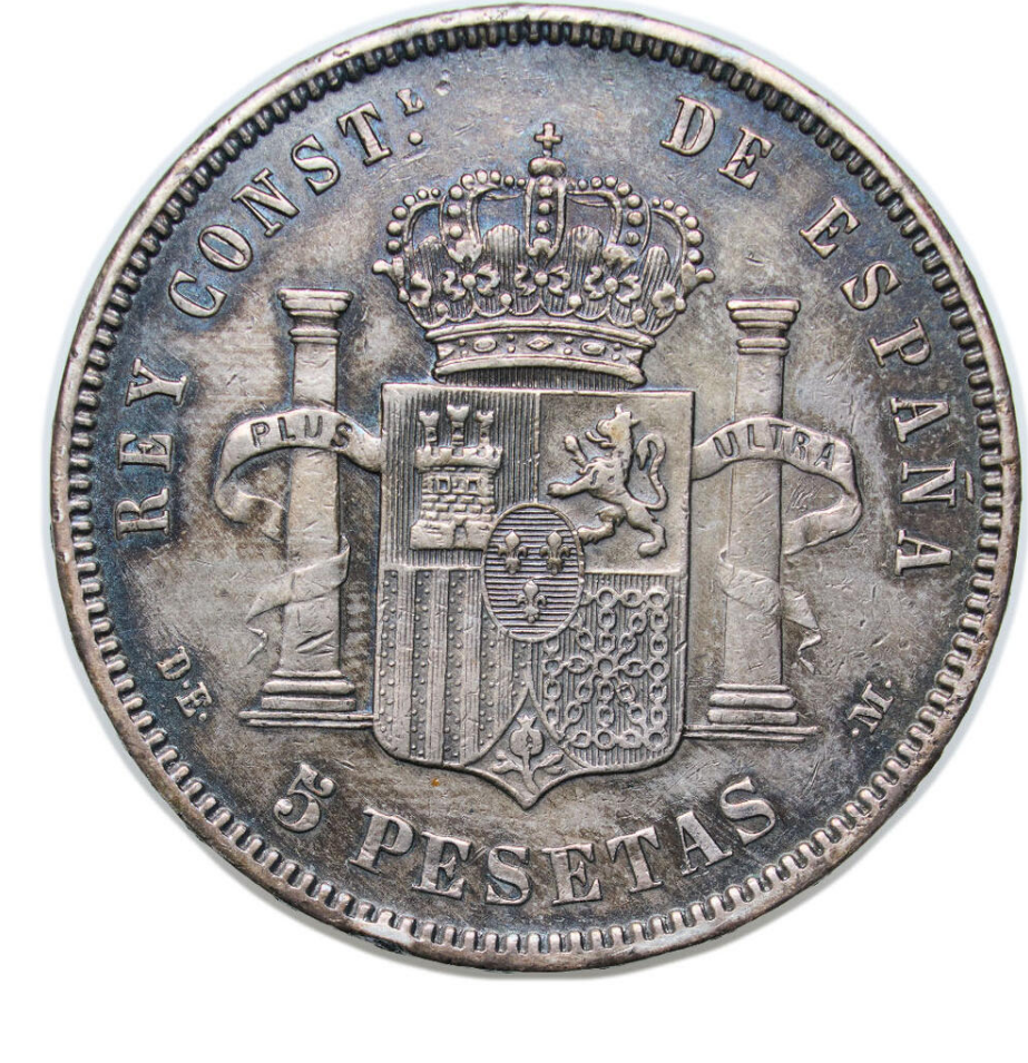 LFONSO XII. 5 PESETAS. DEM. 1877 *18-77. EBC