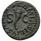 AUGUSTO (27 a. C. – 14 d. C.). Quadrans. Roma. Lamis, Silio y Anio, magistrados monetales. RIC 422