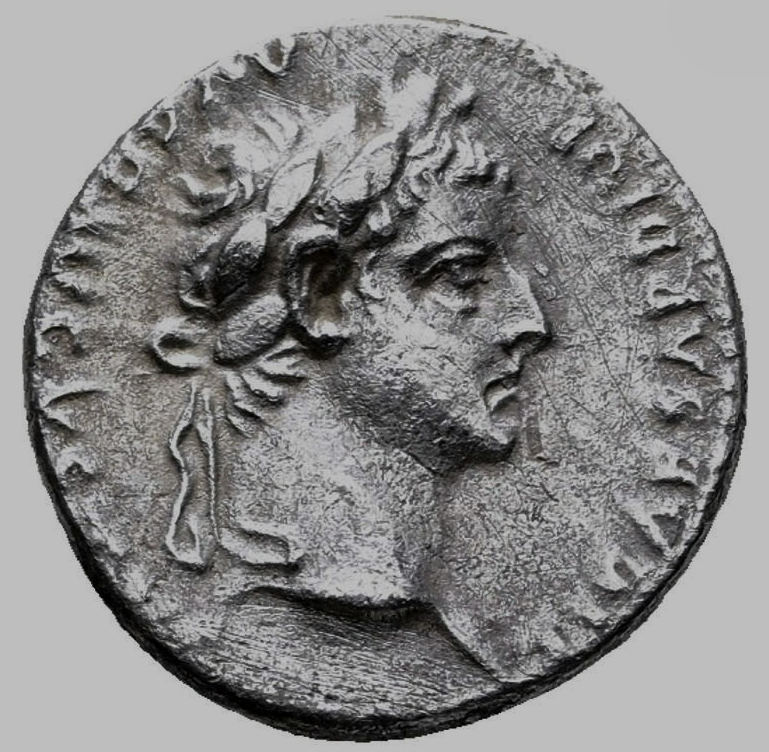 TIBERIO (14-37 d.C.). "Denario del tributo". Lugdunum.