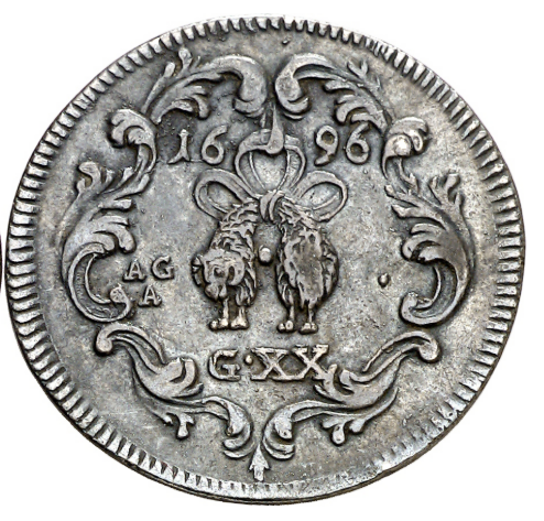 CARLOS II. 1696. 1 Tari. Nápoles. Pátina. MBC+