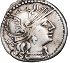 GENS MINUCIA (133 a.C.). Denario. L. Minucius