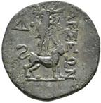 CILICIA. Tarso. Cobre. c. 164–27 a. C.. Diosa Tique y Sandán