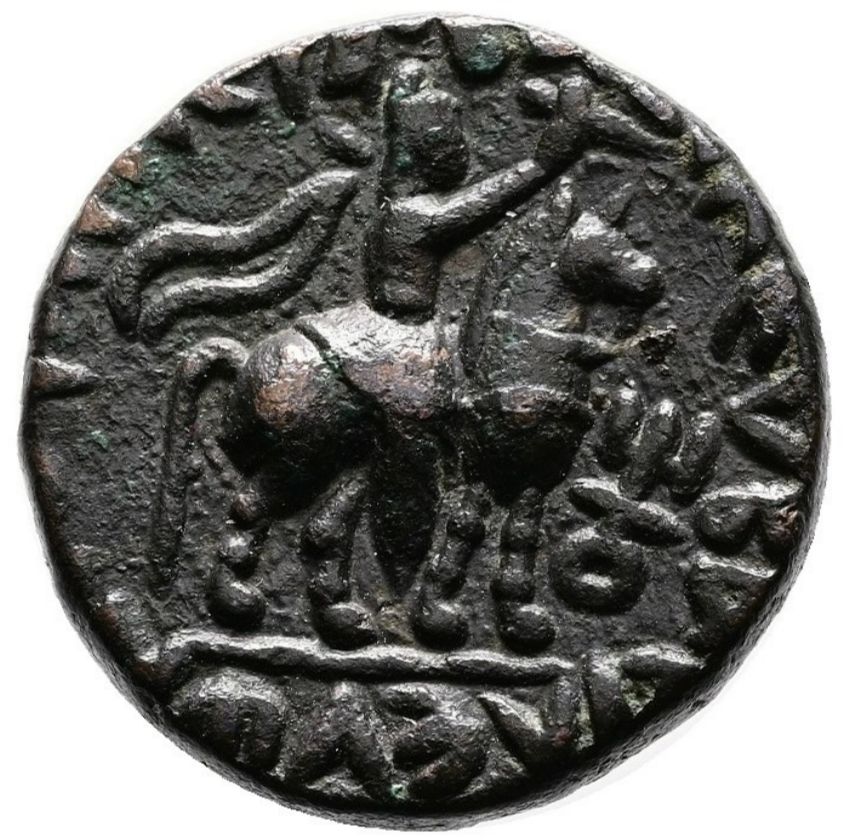 Imperio Kushán. Vima Takto (Soter Megas). Circa 80-100 a. C. Tetradracma. MBC