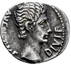 Augusto. Denario. 15-13 a.C. Lugdunum.  (Ric-167a). MBC+