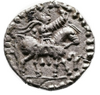 Indo-Escitas. AZES I. Circa 58-12 a.C. Dracma de plata. Rara