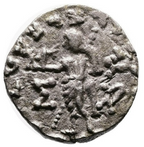 Indo-Escitas. AZES I. Circa 58-12 a.C. Dracma de plata. Rara
