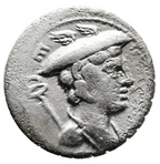 GENS MAMILIA. C. Mamilius Limetanus, 82 a.C. Denario de plata. Ulises y su perro Argos
