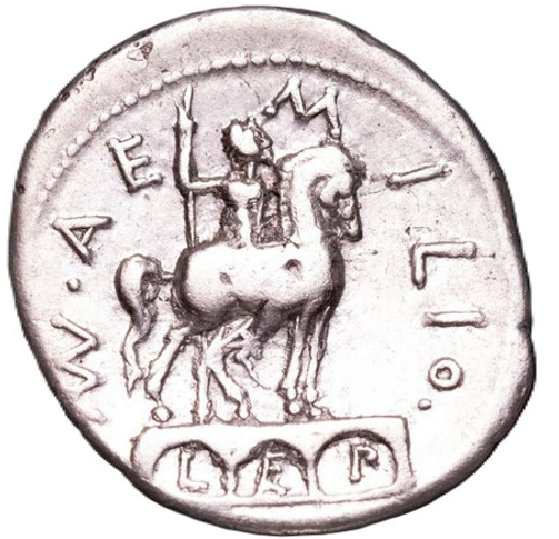 GENS AEMILIA. Mn. Aemilius Lepidus. Denario. 114-113 a.C.