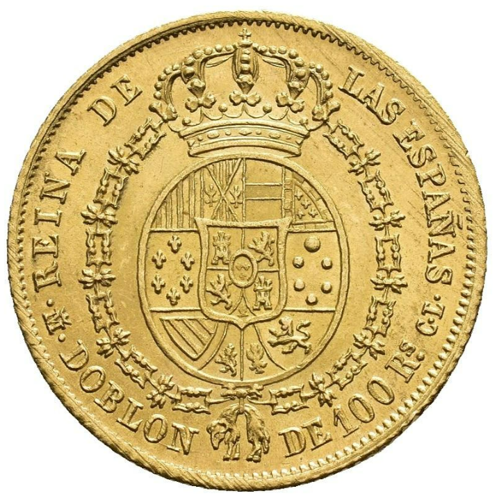 ISABEL II. Doblón de 100 reales. 1850. Madrid. CL. EBC+. Brillo original